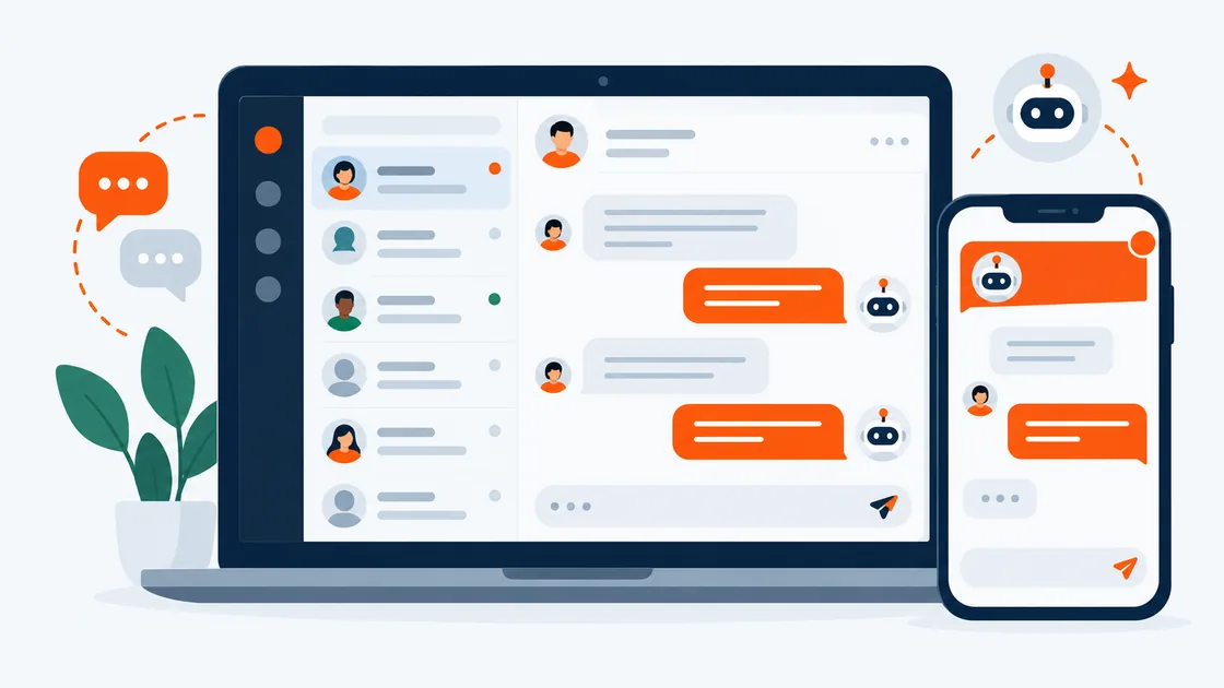 The Sales Igniter Chat inbox on a laptop and the chat widget on a phone